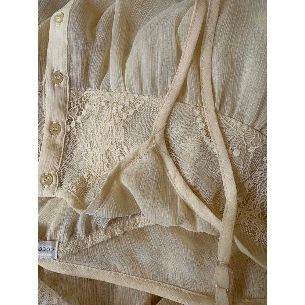 Coco & Jameson Sheer Lace Boho Cottagecore Duster Dress Festival - Picture 6 of 8